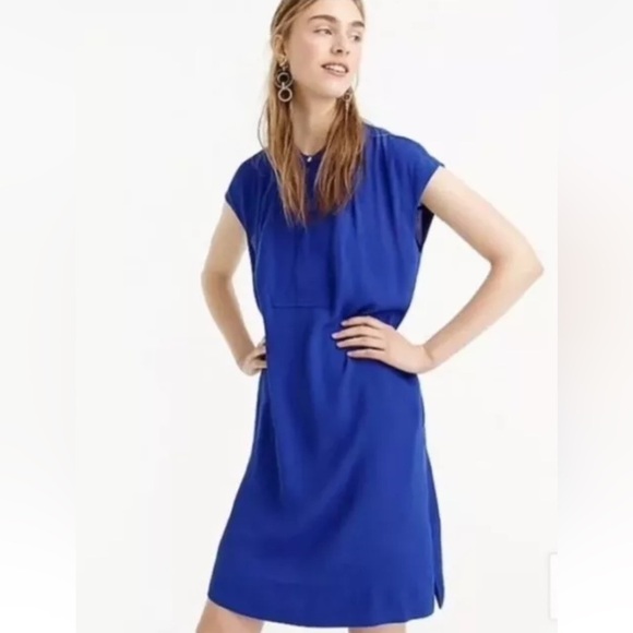 J. Crew Dresses & Skirts - J. Crew Blue Easy Tunic Crepe Sleeveless‎ Dress Women’s Size Small (1370)